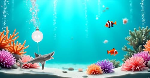 Floating Shark Ornament - Adjustable Aquarium Shark Animal Decor | Aquarium Floating Shark Ornaments Thematic Ornaments Suitable for Aquarium All Kinds of Fish Tank and Home Aquarium Accessories