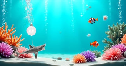 Floating Shark Ornament - Adjustable Aquarium Shark Animal Decor | Aquarium Floating Shark Ornaments Thematic Ornaments Suitable for Aquarium All Kinds of Fish Tank and Home Aquarium Accessories