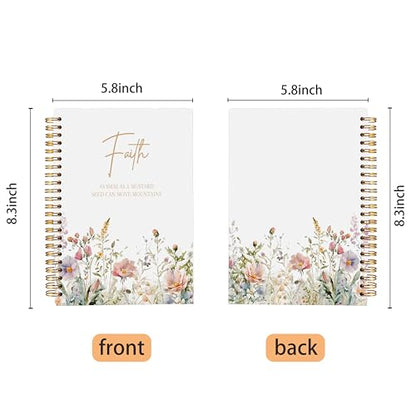 Faith Can Move Mountains Christian Notebook Journal - Inspirational Christian Gifts for Women, Bible Journal Notebooks for Note Taking, Bible Journaling Notebook, Spiral Notebook 5.5x8.3 - color: 1-Christian-notebook