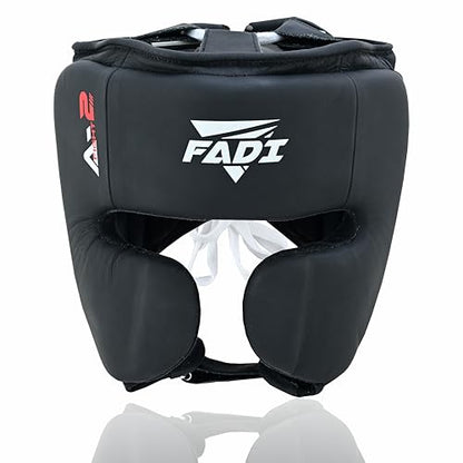 Authentic Series A2 Boxing Headgear - Premium Leather Head Guard for Kids and Adults in MMA, Kickboxing, Muay Thai, Karate, Martial Arts, and Taekwondo - color: Black, size: Small-Medium