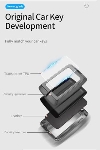 Key Fob Cover Compatible with Great Wall GWM WEY Tank 300 500 Tank300 Tank500 Accessories Alloy& Leather Key Shell Case with Keychains-Long Keychian Black - color: Long Keychain black
