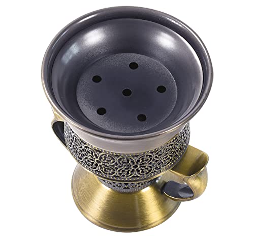 Frankincense Resin Incense Burner, Incense Censer, Bakhoor Burner, Charcoal Incense Burner, Incense Burner with Handle Tongs for Yoga, Spa Aromatherapy - color: Bronze