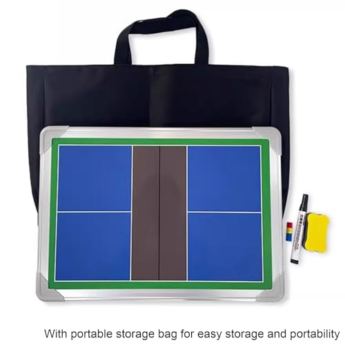 Magnetic Pickleball Coaching Board, Double-Sided Dry Erase Whiteboard, with Storage Bag, Easy to Write and Erase