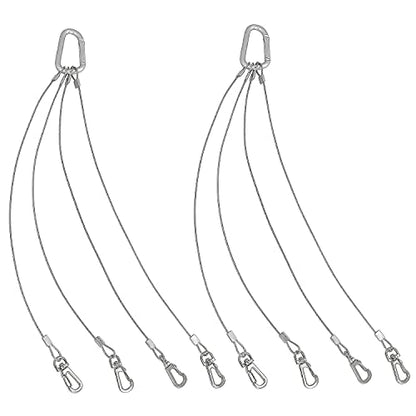 Rope Hanger 2pcs 304 Stainless Steel Basket Plant Hanger Holder Light Hanging Wire Rope for Light-Emitting Diode Grow Light, Aquarium Lighting Tank Lamp, Indoor and Outdoor Plant 34cm
