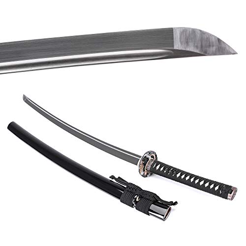 siwode Katana Handmade Full Tang Sharp, Alloy Tsuba Japanese Samurai Sword High Carbon Steel 1060,T10 1095, 40-Inch - color: Cloudy-Dragen