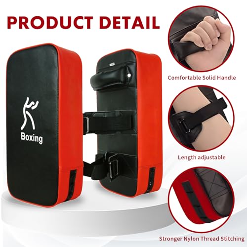 LuiceABC One Karate Taekwondo Boxing Kick Punch Adjustable Soft Shield Durable Training Pad for Boxing, Training and Protecting Your Palm, Wrist and Decreasing The Shock - color: Black