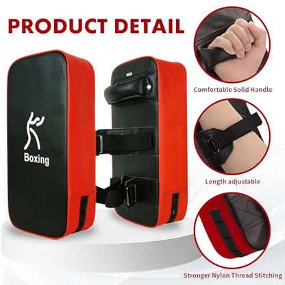 LuiceABC One Karate Taekwondo Boxing Kick Punch Adjustable Soft Shield Durable Training Pad for Boxing, Training and Protecting Your Palm, Wrist and Decreasing The Shock - color: Black