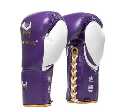 HIT N MOVE Süvari Horsehair Boxing Gloves Hook and Loop, Lace-Up Boxing Gloves Men, Boxing Equipment, MMA Gloves Men, UFC Gloves Horsehair and 100% Cow Leather - size: 12 Oz, style: Lace-up Purple