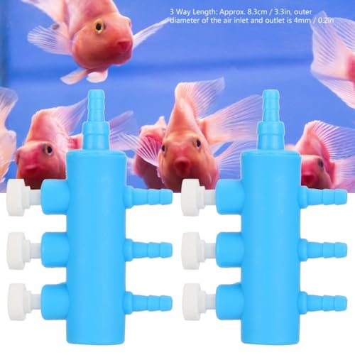 2Pcs 4mm Adapter Connector Plastic Distributor Aquarium Air Pump Splitter for Fish Tank Oxygen Tubing(3 Way) - style: 3 Way