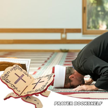 Wooden Folding Bible Stand Quran Holder 13x9.1 – Prayer Book Stand for Table Church Chapel Supplies
