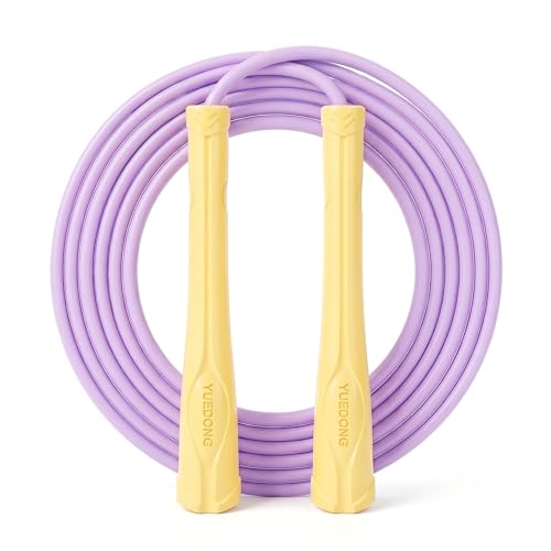YUEDONG Women's Silent Jump Rope, Adjustable PVC Rope for Apartment Fitness | Whisper-quiet rotation, adjustable tangle-free PVC rope, ergonomic grip, carry pouch, for apartment cardio and home workouts - color: YELLOW