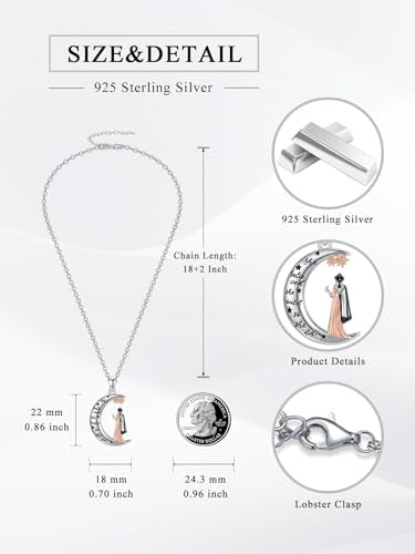 Graduation Gifts for Women 925 Sterling Silver Compass/Graduation/Vet/Cross/Stethoscope Necklace for Women - color: Graduation-Muslim-1