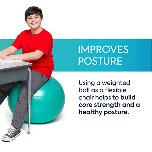 Bouncyband Balance Ball – Create Flexible Seating to Improve Focus at School, Office, or Home with This No-Roll Weighted Ball - color: Green, size: Medium (Pack of 1)