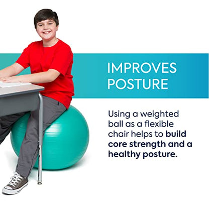 Bouncyband Balance Ball – Create Flexible Seating to Improve Focus at School, Office, or Home with This No-Roll Weighted Ball - color: Green, size: Medium (Pack of 1)