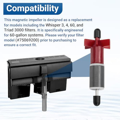 25870 Impeller Fit for Aqua Tech& Tetra Whisper 30-60 Gallon Power Filters | Impeller for Tetra Compatible with Whisper 3/4/60/Triad 3000 & Top Fin Filters & Aqua Tech 30-60 Aquarium Filter #75069200