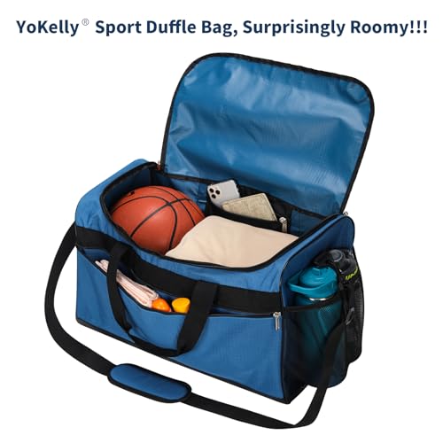 20 inch Gym Bag for Men, Royal Blue | 40L Capacity, Sport Duffle Bag, Weekender Duffel Bag, Travel - color: Royal Blue