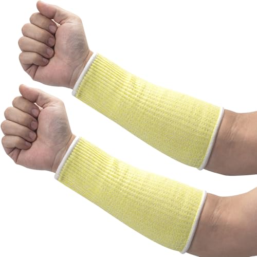 ANCIRS Cut Resistant Sleeves for Arm Protection, Gardening Sleeves, Dog Bite Safety Arm Sleeves - color: Yellow
