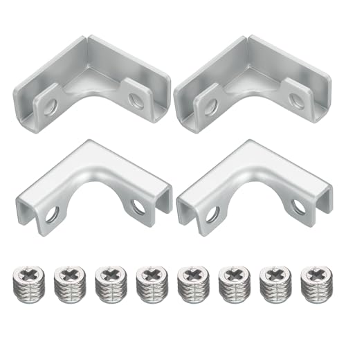 uxcell 4Pcs Glass Fixing Clip, for 3-7mm L-Shaped Glass Combination Fixing Bracket, Aluminum Alloy Reinforced Clip Clamp for Glass Display Cabinet, Fish Tank (Silver Tone) - color: Silver Tone, size: 3-7mm