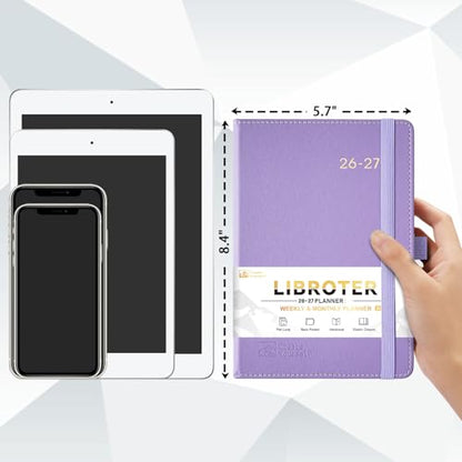 2026-2027 Planner - Academic Planner 2026-2027 Weekly Monthly Planner, July 2026 - June 2027, 5.7'' x 8.4'', Thick Paper, Leather Cover, Pen Holder, Back Pocket, Perfect Daily Organizer - Purple - color: Purple