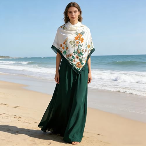 43" Large Square Scarf Fashion Scarves Hair Wrapping Scarfs Night Sleeping Headscarf for Women B07 - color: B077