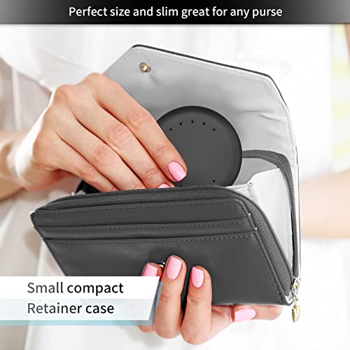 Annhua Denture Case Orthodontic Retainer Case with Vent Holes, Dental Mouthguard Container Retainer Box Slim with Magnetic Closure for Household|Travel|Office - Black - color: Black