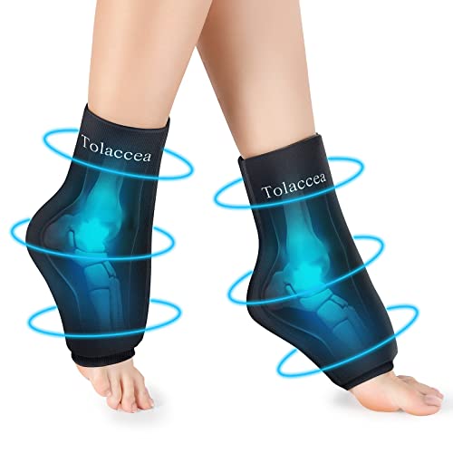 Ankle Foot Ice Pack Wrap for Injuries, Reusable Gel Ice Pack for Hot and Cold Therapies, Flexible Cold Pack for Achilles Tendonitis,Plantar Fasciitis,Swelling,Sprained,Post-Surgery Recovery Black - size: Lx2, style: Original