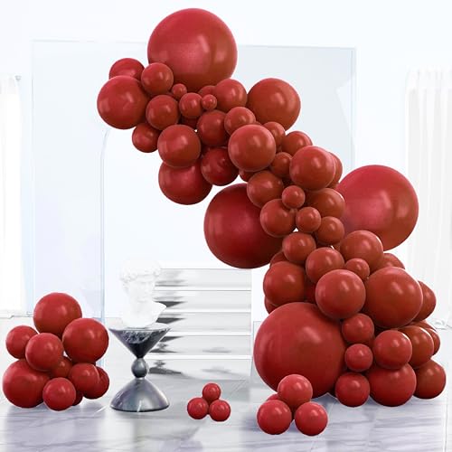 PartyWoo Burgundy Balloons 152pcs Dark Chestnut Red Maroon Different Sizes - color: Burgundy-y62