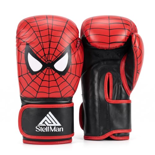 Boxing Gloves Red for Kids 6oz 8oz – Muay Thai MMA Kickboxing Training & Sparring Gloves with Hook and Loop Wrist Support and Breathable Ventilation - size: 6 oz