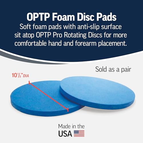 OPTP Foam Disc Pads - 10 1/2" Soft Foam Pads - Foam Balance Pad Set Pairs with the OPTP Pro Rotating Discs for Comfortable Hand and Forearm Placement. Made in the USA