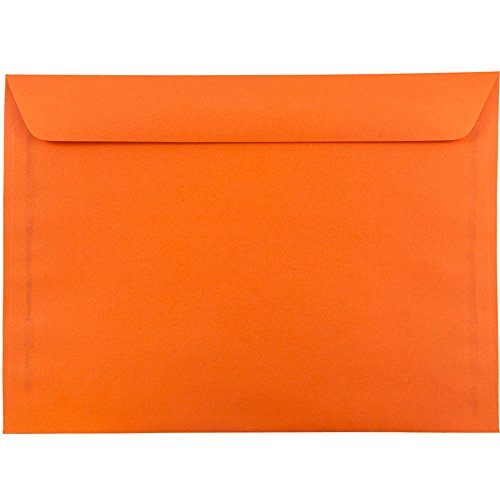 JAM PAPER 9 x 12 Booklet Colored Envelopes - Orange Recycled - 50/Pack - color: Brite Hue Orange Recycled, size: 50 per Pack