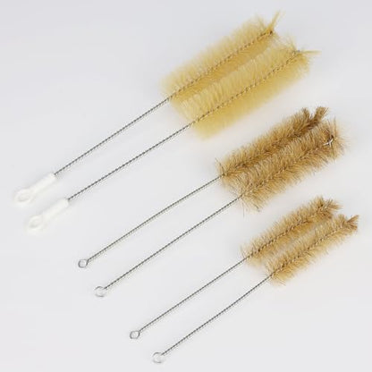 Test Tube Brushes, 10 Pack Bristle Test Tube Bottle Wash Cleaning Brushes with Radial Tufted End Suitable for Laboratory Use, Size L - size: Large