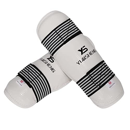 Taekwondo Shin Guards, EVA Protective Sparring Pads with Adjustable Elastic Straps for Kickboxing, MMA, Martial Arts Training, Size M