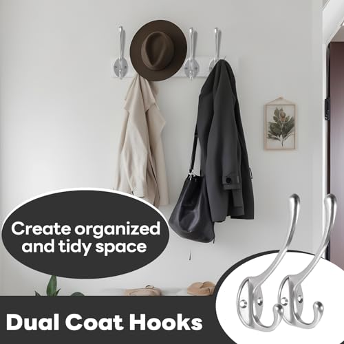 Wall Hooks for Hanging, 25-Pack Heavy Duty Metal Coat Hooks, for Living Room, Bathroom, Kitchen, Bedroom for Towel, Hat, Key, Closet, Bag (Silver) - color: 25pack-Silver