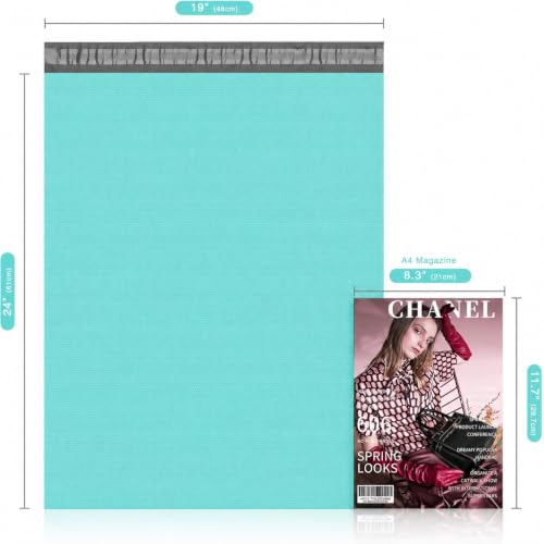 Fuxury Poly Mailers 19x24" 50 Pcs,Large Shipping Bags Embossed Dots Teal | Strong Adhesive Packaging Mailers Poly Bag,Waterproof Self Seal Mailing Envelopes for Clothing Small Business,Boutique&Online - size: 19x24'' 50pcs