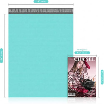 Fuxury Poly Mailers 19x24" 50 Pcs,Large Shipping Bags Embossed Dots Teal | Strong Adhesive Packaging Mailers Poly Bag,Waterproof Self Seal Mailing Envelopes for Clothing Small Business,Boutique&Online - size: 19x24'' 50pcs