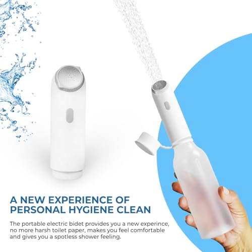 GenieBidet Portable Bidet Rechargeable - Handheld Toilet Bidet Sprayer- Men,On-The-Go Cleaning - Electric Sprayer Toilet for Women and Men Personal Hygiene Cleaning/ Postpartum Care