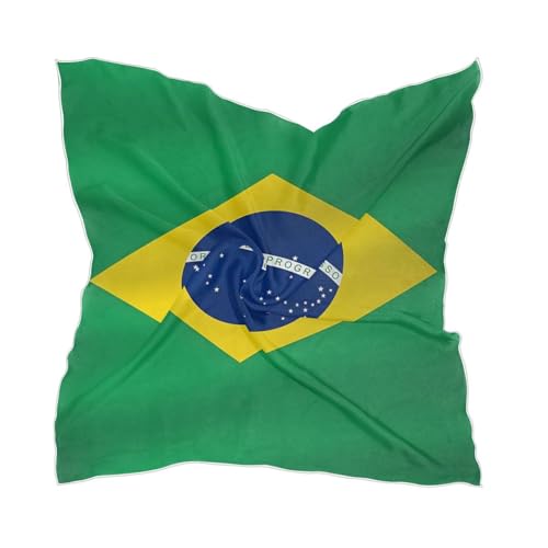 Women's Silk Scarf Square Satin Head Scarves Fashion Neck Scarf Hair Wraps Silk Bandana - color: Brazil Flag
