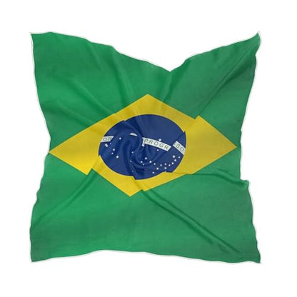 Women's Silk Scarf Square Satin Head Scarves Fashion Neck Scarf Hair Wraps Silk Bandana - color: Brazil Flag