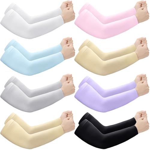 Janmercy 8 Pairs Arm Sleeves Thin Skin Protectors - color: Mixed Colors