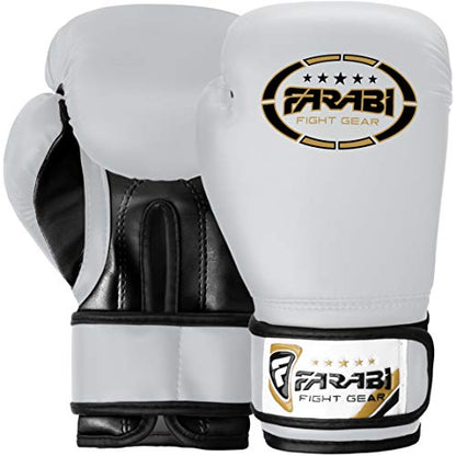 Farabi Boxing Gloves Kids Junior Muay Thai Kick Boxing Training MMA Punching Bag - color: White, size: 8OZ