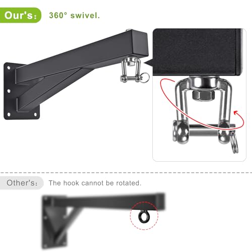 SELEWARE Wall Mount Heavy Bag Hanger Heavy Duty Punching Bag Hanger | 500LB Capacity Adjustable 360° Swivel Heavy Bag Bracket for Home Gym Indoor Outdoor Boxing, Muay Thai and MMA Training - size: C: 17" length