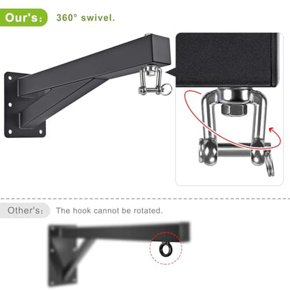 SELEWARE Wall Mount Heavy Bag Hanger Heavy Duty Punching Bag Hanger | 500LB Capacity Adjustable 360° Swivel Heavy Bag Bracket for Home Gym Indoor Outdoor Boxing, Muay Thai and MMA Training - size: C: 17" length