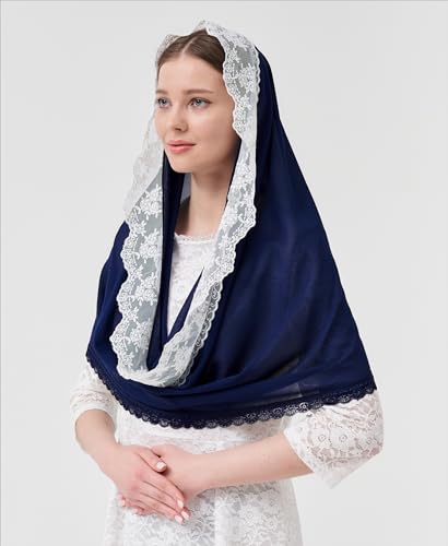 Leimandy Infinity Chapel Veil Hijab Scarf Head Wrap for Muslim V96 - color: Navy