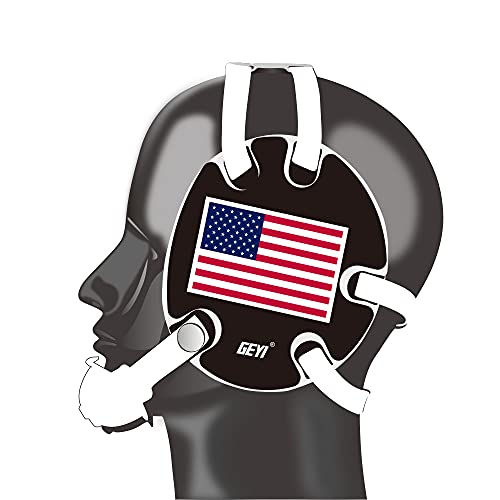Wrestling Headgear with USA and Flag Wraps (White, Youth) - color: White, size: Youth