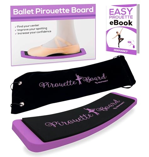 Zenmarkt Turning Board for Dancers, Cheerleaders, Gymnasts, Ice Skaters | Improve Turns, Balance & Stability — Ballet Pirouette Trainer, Figure Skating & Gymnastics Practice Board - color: Purple with Carry Bag