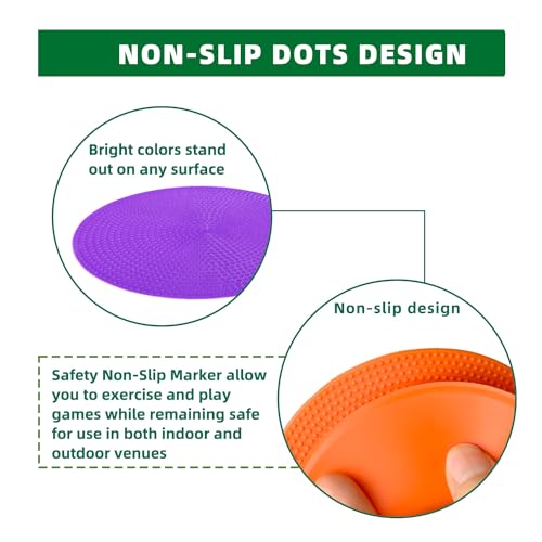 Spot Markers 4 Inch 9 Inch Non Slip Rubber Floor Markers Flat Field Cones Poly Dots for Soccer Basketball Sports Speed Agility Training and Drills - style: 9inch 9pcs
