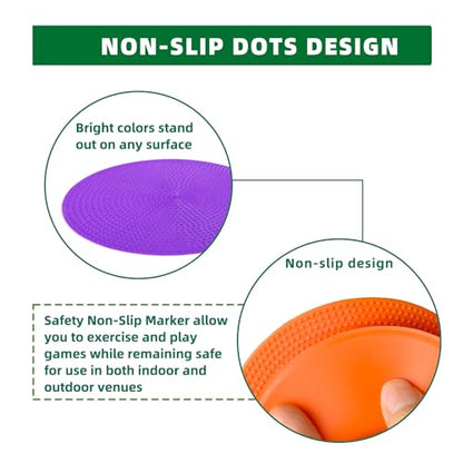 Spot Markers 4 Inch 9 Inch Non Slip Rubber Floor Markers Flat Field Cones Poly Dots for Soccer Basketball Sports Speed Agility Training and Drills - style: 9inch 9pcs