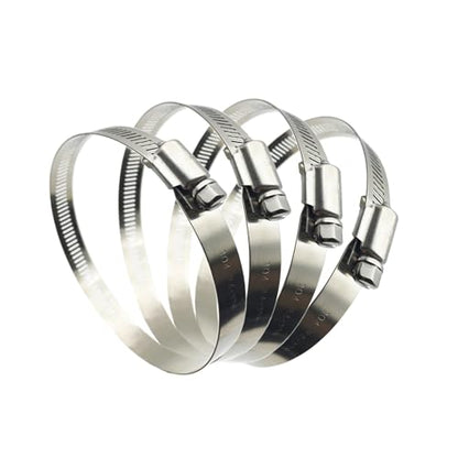 Upgraded Version 4" (Diameter) Thicken Adjustable 304 Stainless Steel Duct Clamps Pipe Clamp Air Ducting Clamp worm drive hose clamps (4Pcs, 91mm-114mm) - size: T 4" -4Pcs