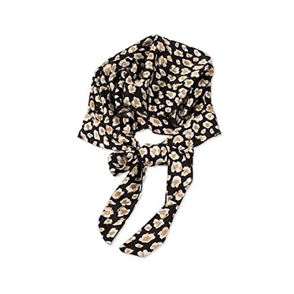 LumiSyne Satin Head Scarf Women Hijab Leopard Print Head Covering Headwear Turban Bandanas Sunscreen Scarf For Travel Beach