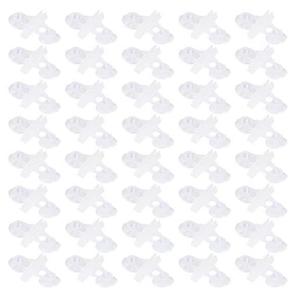 Aquarium Separation Clip Fish Tank Divider 40PCS PVC Suction Cup Support Board for Breeding Fish Preventing Fighting White Black 6.5x5.3cm (White) - color: White